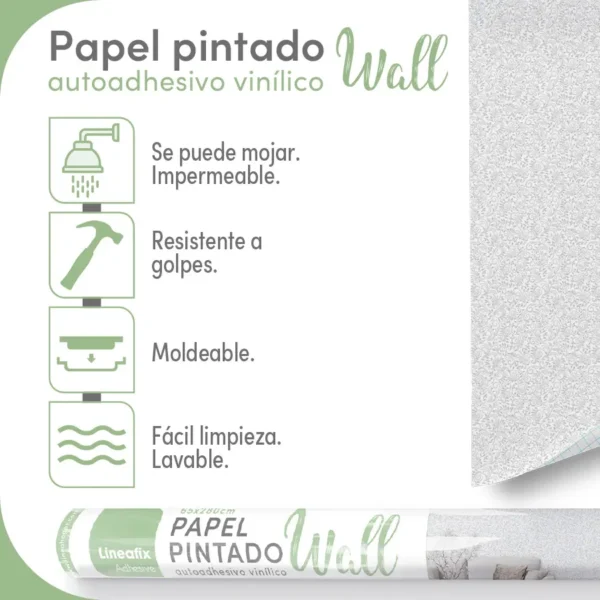Papel pintado vinílico Annata white - lineahogar - Lineafix Adhesive Wall - imagen producto