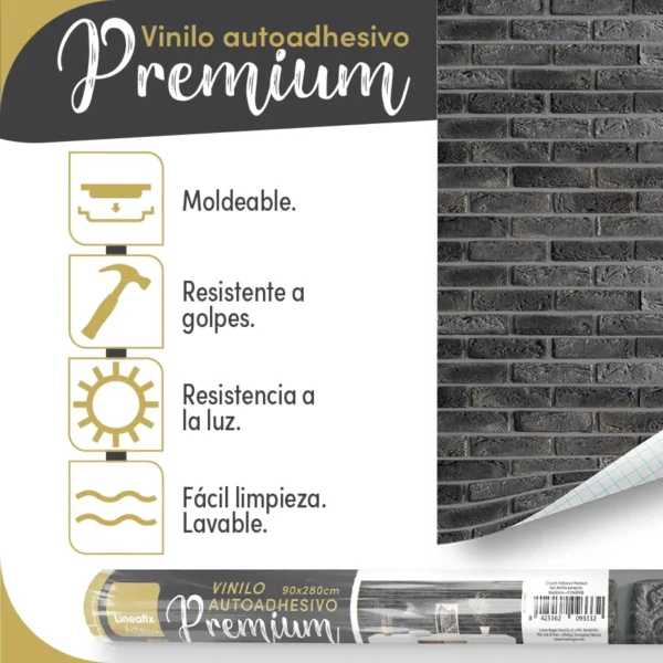 Vinilo autoadhesivo Premium Arcilla antracita - lineahogar - Lineafix Adhesive Premium - imagen producto