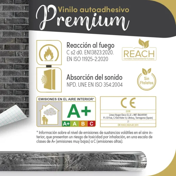 Vinilo autoadhesivo Premium Arcilla antracita - lineahogar - Lineafix Adhesive Premium - imagen producto