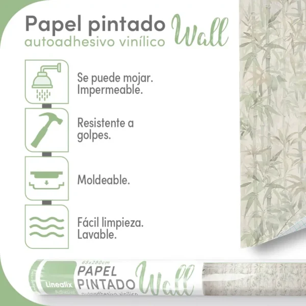 Papel pintado vinílico Bamboo light - lineahogar - Lineafix Adhesive Wall - imagen producto
