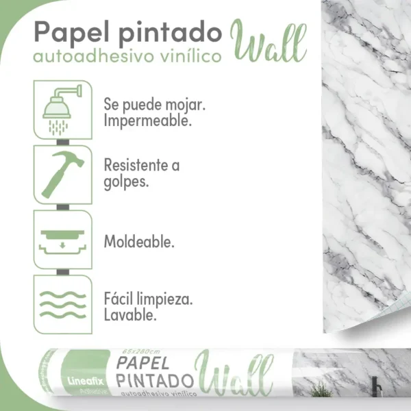 Papel pintado vinílico Calacatta - lineahogar - Lineafix Adhesive Wall - imagen producto
