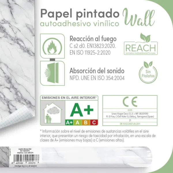 Papel pintado vinílico Calacatta - lineahogar - Lineafix Adhesive Wall - imagen producto