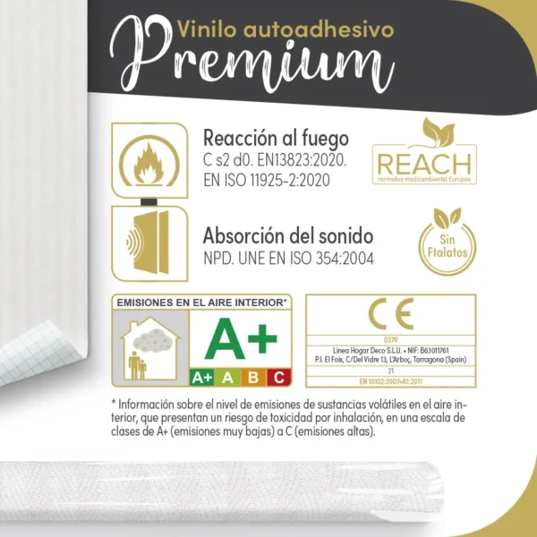 Vinilo autoadhesivo Premium Calma Blanca - lineahogar - Lineafix Adhesive Premium - imagen producto