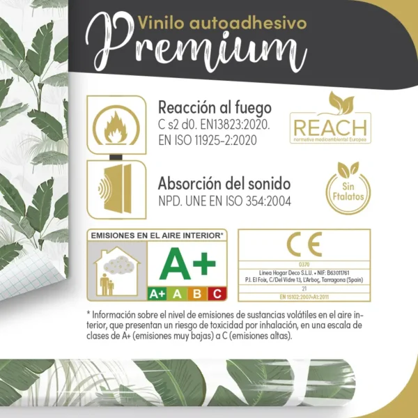 Vinilo autoadhesivo Premium Canarias verde - lineahogar - Lineafix Adhesive Premium - imagen producto
