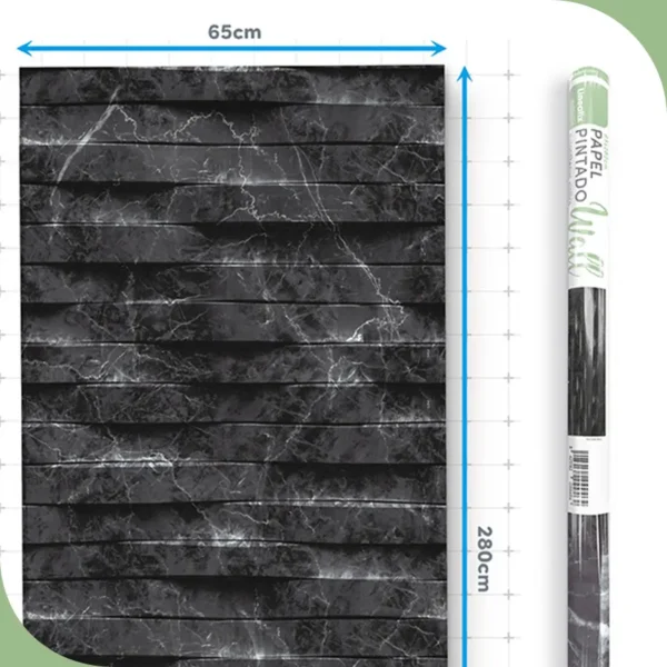 Papel pintado vinílico Carrara Black - lineahogar - Lineafix Adhesive Wall - imagen producto