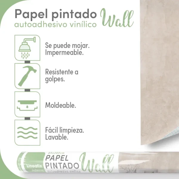 Papel pintado vinílico Cemento beige - lineahogar - Lineafix Adhesive Wall - imagen producto
