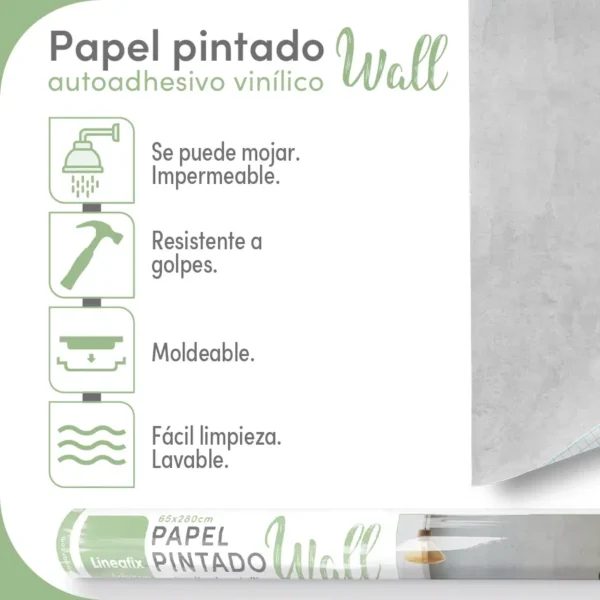 Papel pintado vinílico Cemento gris 01 - lineahogar - Lineafix Adhesive Wall - imagen producto