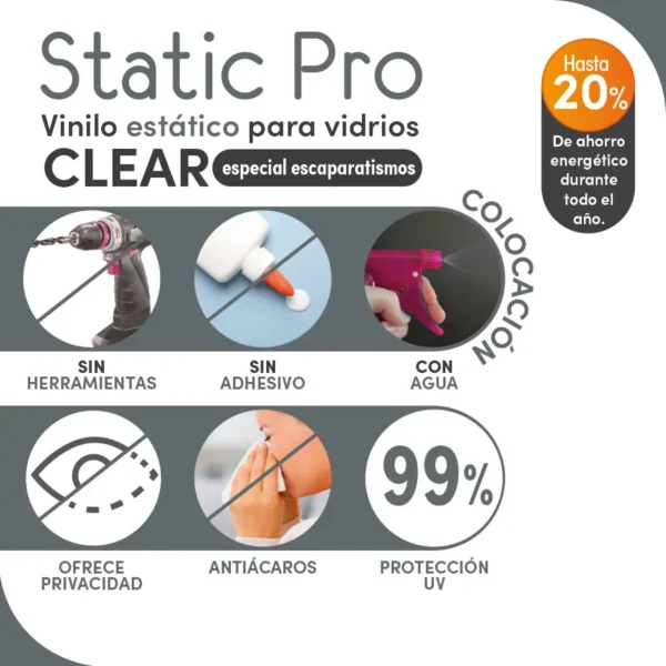 Vinilo Silver Protección Solar Clear - Lineafix Static Pro - Lineahogar - Imagen producto