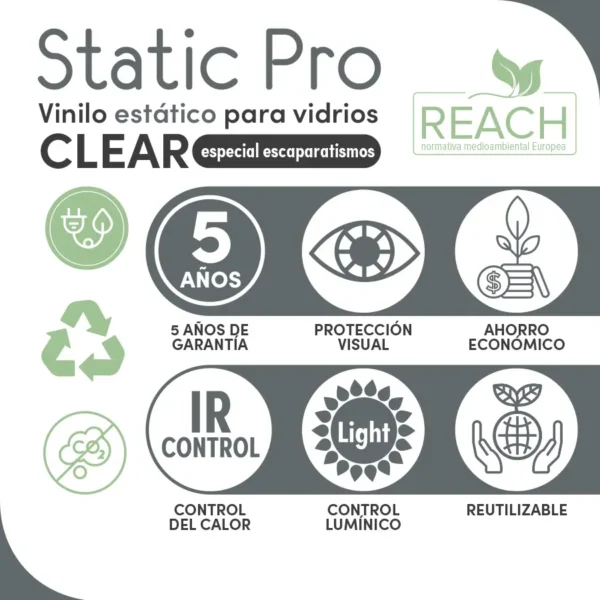 Vinilo Silver Protección Solar Clear - Lineafix Static Pro - Lineahogar - Imagen producto