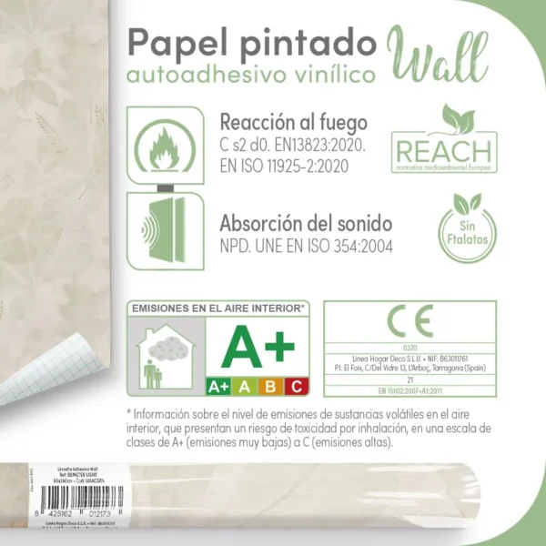 Papel pintado vinílico Demeter Light - lineahogar - Lineafix Adhesive Wall - imagen producto
