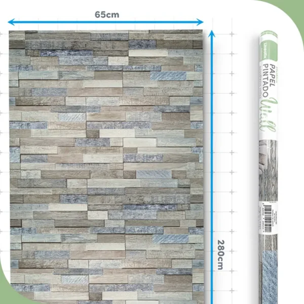 Papel pintado vinílico Grey Brick - lineahogar - Lineafix Adhesive Wall - imagen producto