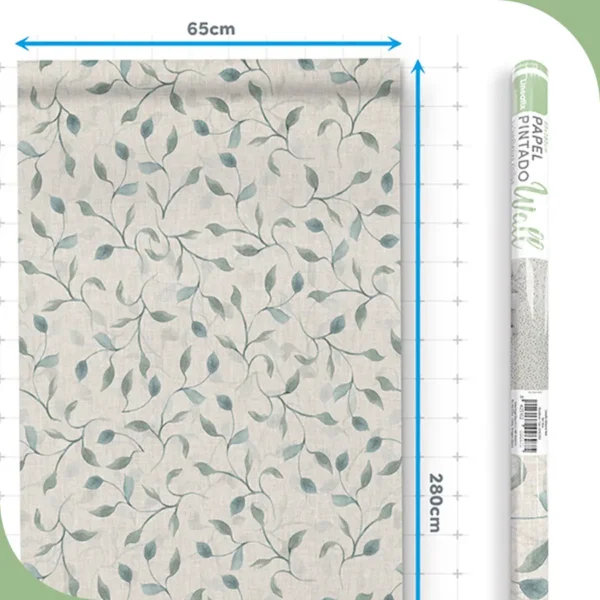 Papel pintado vinílico Hoja Verde - lineahogar - Lineafix Adhesive Wall - imagen producto
