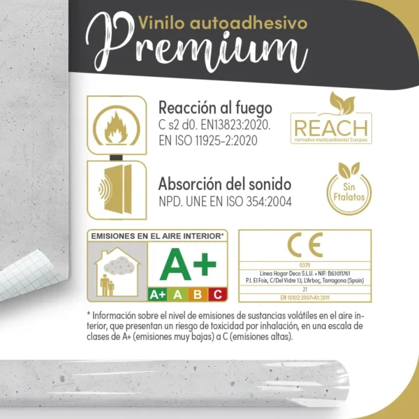 Vinilo autoadhesivo Premium Hormigón - lineahogar - Lineafix Adhesive Premium - imagen producto