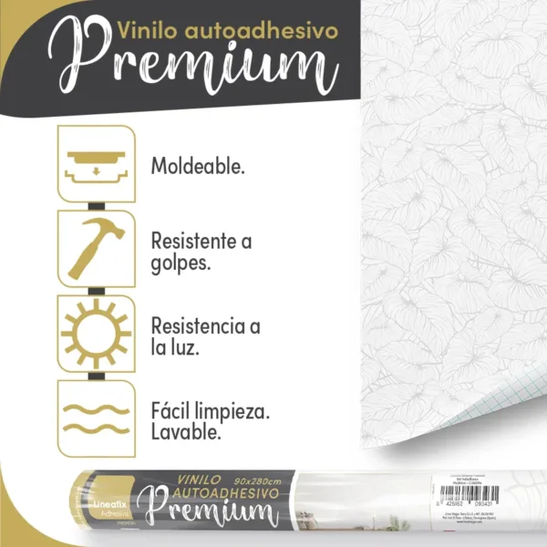 Vinilo autoadhesivo Premium India blanco - lineahogar - Lineafix Adhesive Premium - imagen producto
