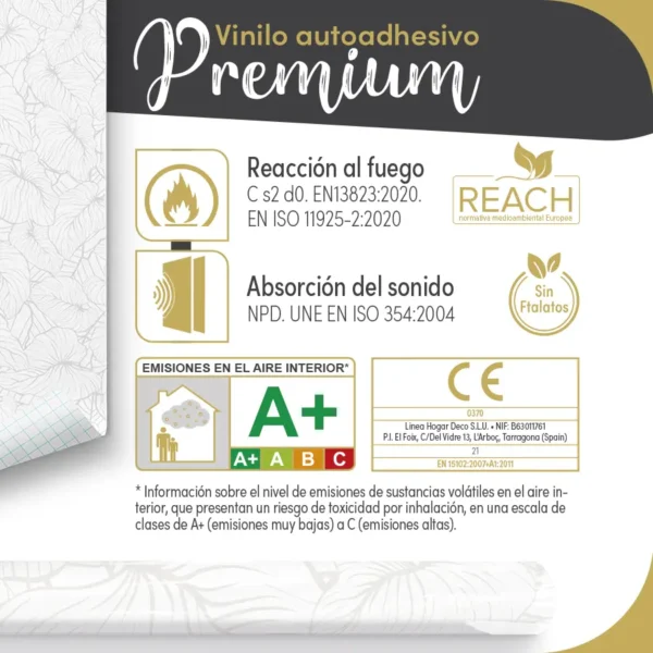 Vinilo autoadhesivo Premium India blanco - lineahogar - Lineafix Adhesive Premium - imagen producto