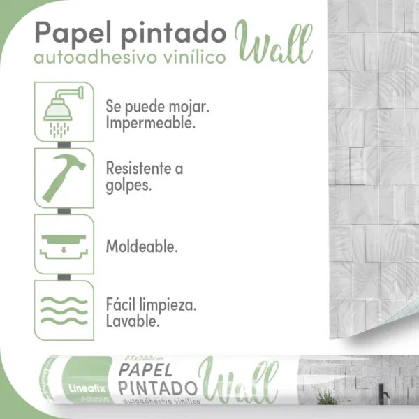 Papel pintado vinílico Karo Palmeras - lineahogar - Lineafix Adhesive Wall - imagen producto