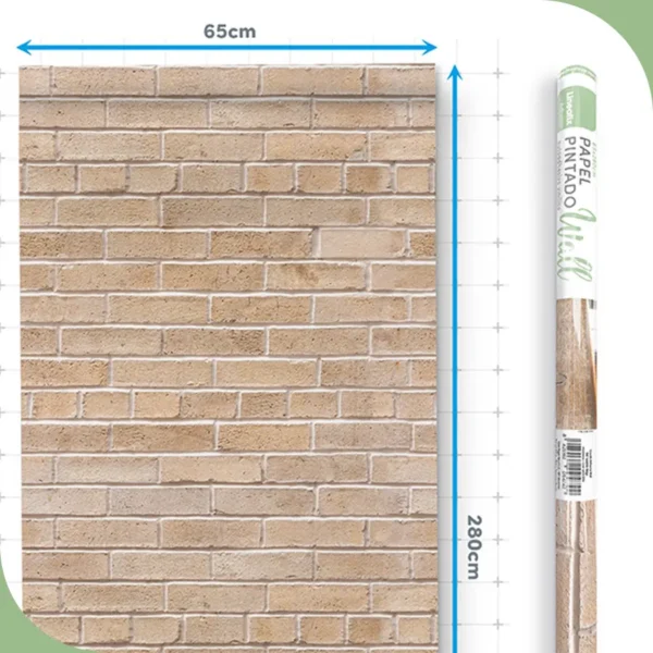 Papel pintado vinílico Ladrillo beige - lineahogar - Lineafix Adhesive Wall - imagen producto