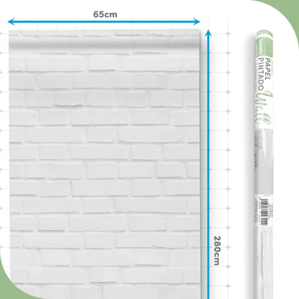 Papel pintado vinílico Ladrillo blanco - lineahogar - Lineafix Adhesive Wall - imagen producto