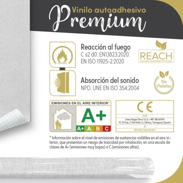 Vinilo autoadhesivo Premium Lienzo gris - lineahogar - Lineafix Adhesive Premium - imagen producto