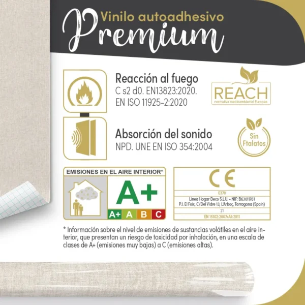 Vinilo autoadhesivo Premium Lienzo - lineahogar - Lineafix Adhesive Premium - imagen producto