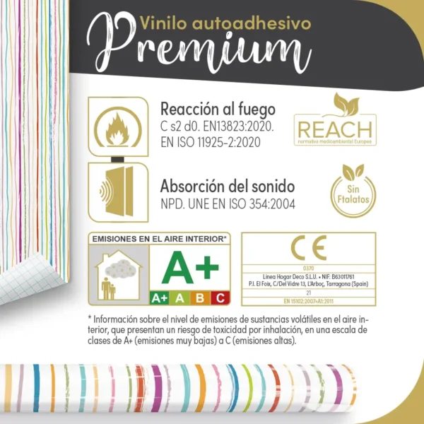 Vinilo autoadhesivo Premium LINEA COLOR - lineahogar - Lineafix Adhesive Premium - imagen producto