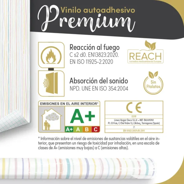 Vinilo autoadhesivo Premium LINEA PASTEL - lineahogar - Lineafix Adhesive Premium - imagen producto