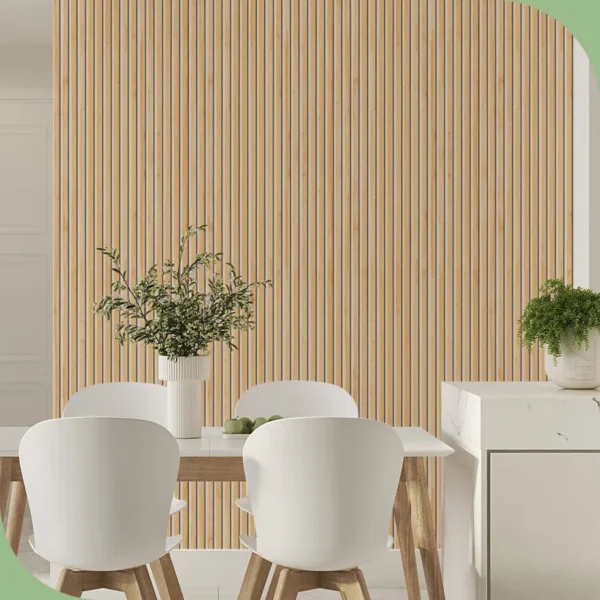 Papel pintado vinílico Listones white - lineahogar - Lineafix Adhesive Wall - imagen producto
