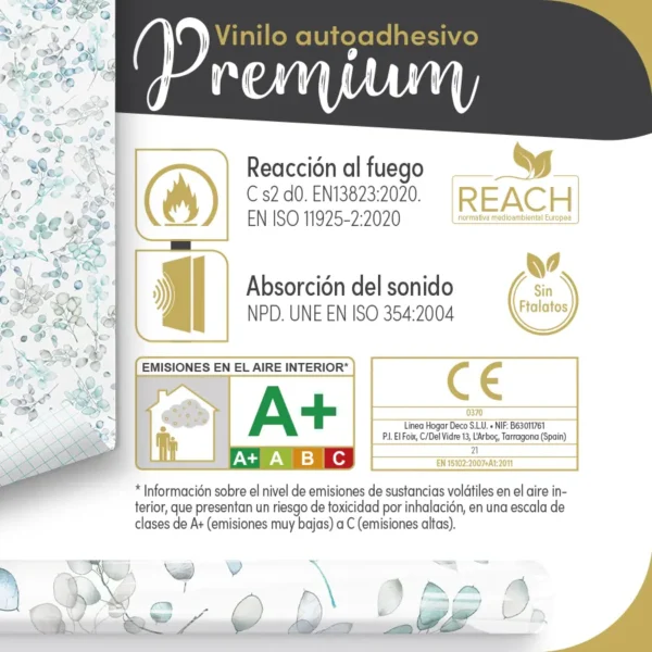 Vinilo autoadhesivo Premium LUNARIA TURQUESA - lineahogar - Lineafix Adhesive Premium - imagen producto