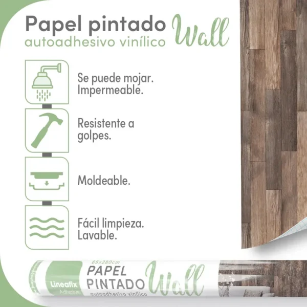 Papel pintado vinílico Madeira Cedar - lineahogar - Lineafix Adhesive Wall - imagen producto