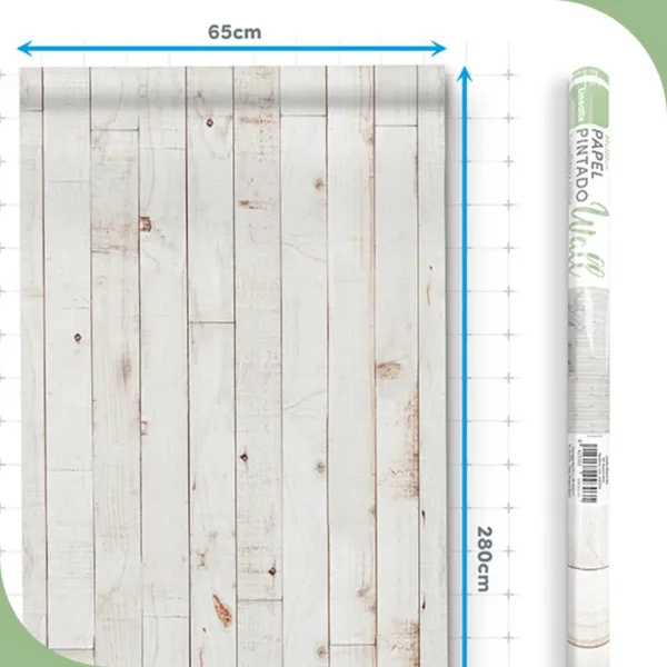Papel pintado vinílico Madeira White - lineahogar - Lineafix Adhesive Wall - imagen producto