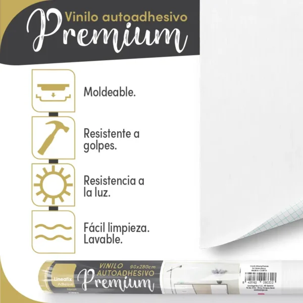 Vinilo autoadhesivo Premium Madera Blanca - lineahogar - Lineafix Adhesive Premium - imagen producto