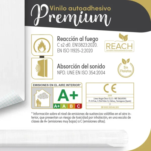 Vinilo autoadhesivo Premium Madera Blanca - lineahogar - Lineafix Adhesive Premium - imagen producto