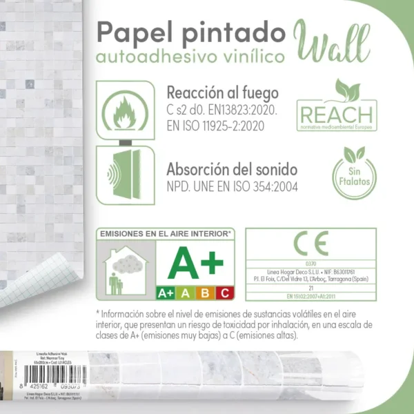 Papel pintado vinílico Marmor Tiny - lineahogar - Lineafix Adhesive Wall - imagen producto