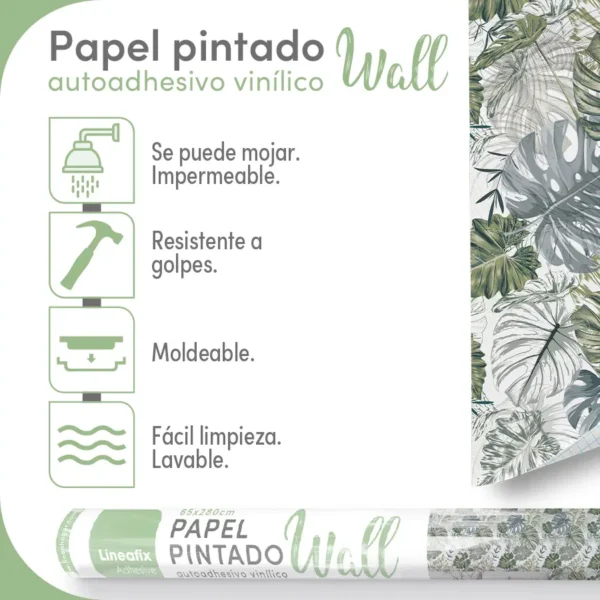 Papel pintado vinílico Monstera - lineahogar - Lineafix Adhesive Wall - imagen producto