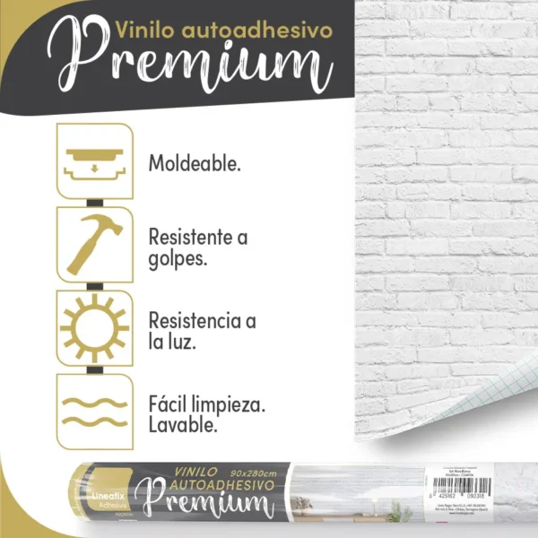 Vinilo autoadhesivo Premium Muro blanco - lineahogar - Lineafix Adhesive Premium - imagen producto