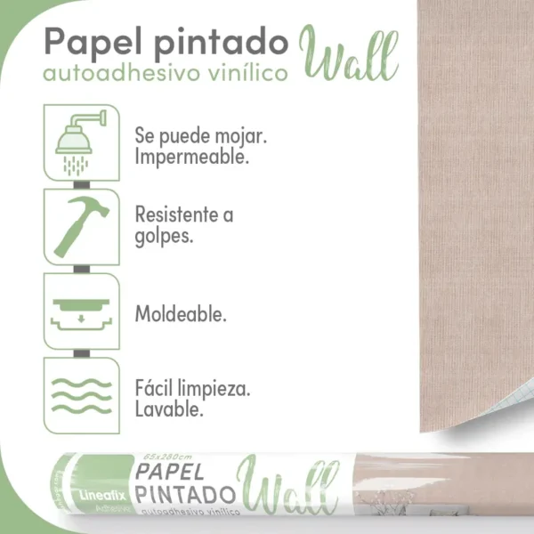 Papel pintado vinílico Prato Beige - lineahogar - Lineafix Adhesive Wall - imagen producto