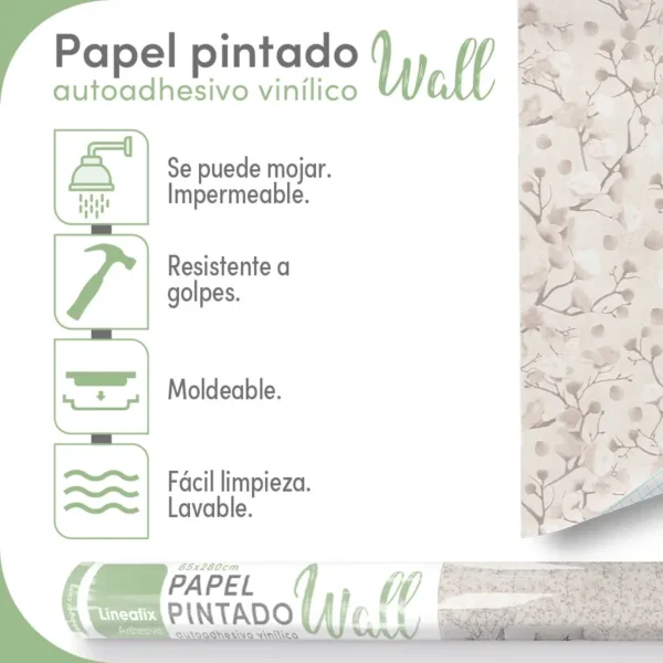 Papel pintado vinílico Rama rosa - lineahogar - Lineafix Adhesive Wall - imagen producto