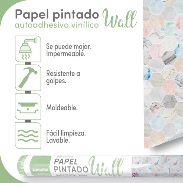 Papel pintado vinílico Soty color - lineahogar - Lineafix Adhesive Wall - imagen producto