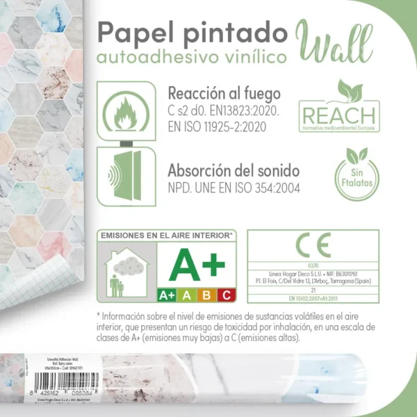 Papel pintado vinílico Soty color - lineahogar - Lineafix Adhesive Wall - imagen producto