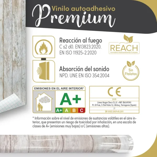 Vinilo autoadhesivo Premium Tablas Texas - lineahogar - Lineafix Adhesive Premium - imagen producto