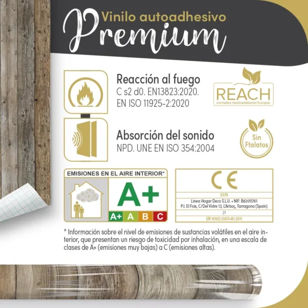 Vinilo autoadhesivo Premium Tablón viejo - lineahogar - Lineafix Adhesive Premium - imagen producto