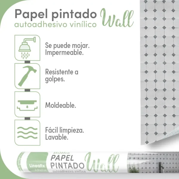 Papel pintado vinílico Tegels- lineahogar - Lineafix Adhesive Wall - imagen producto
