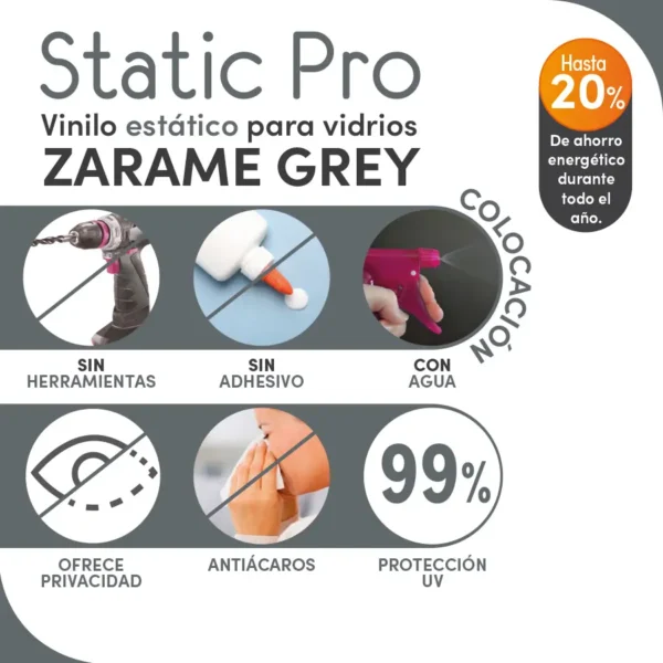 Vinilo Silver Protección Solar Zarame Grey - Lineahogar - Imagen producto