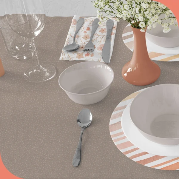 Mantel textil Lyra Beige - lineahogar - Lineatable Textile Jacquard - imagen producto