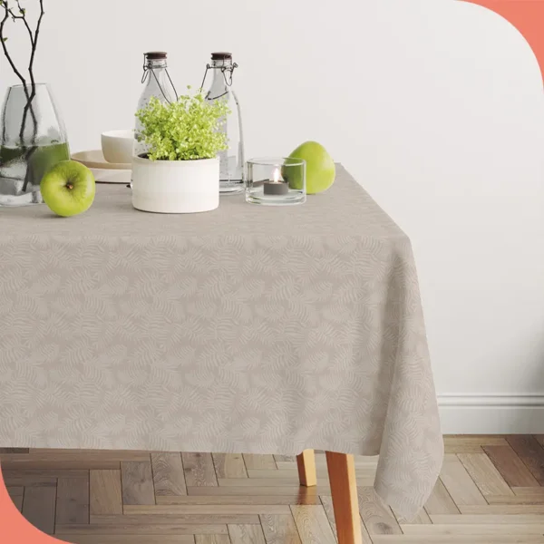 Mantel textil Midori Beige - lineahogar - Lineatable Textile Jacquard - imagen producto