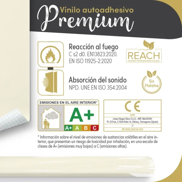 Vinilo autoadhesivo Premium Unicolor Beige - lineahogar - Lineafix Adhesive Premium - imagen producto