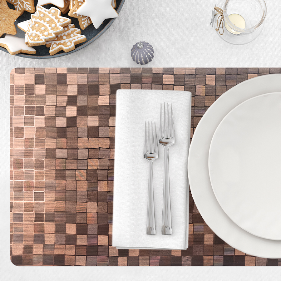 Mantel individual metalizado Lineatable - TD151 Brown