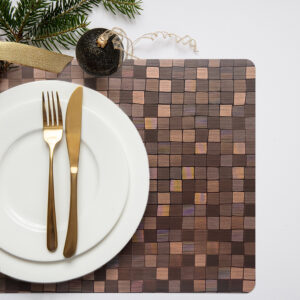 Mantel individual metalizado Lineatable - TD151 Brown