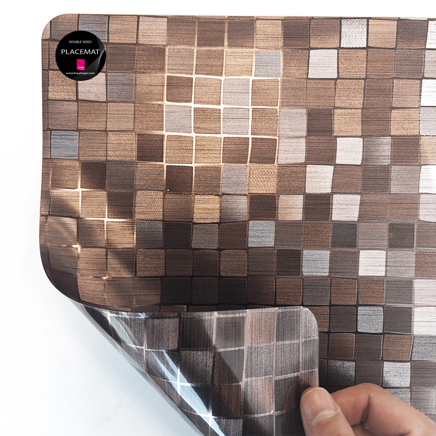 Mantel individual metalizado Lineatable - TD151 Brown