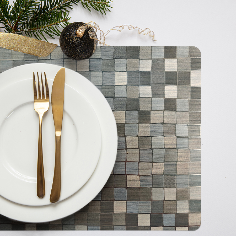 Mantel individual metalizado Lineatable - TD151 Grey